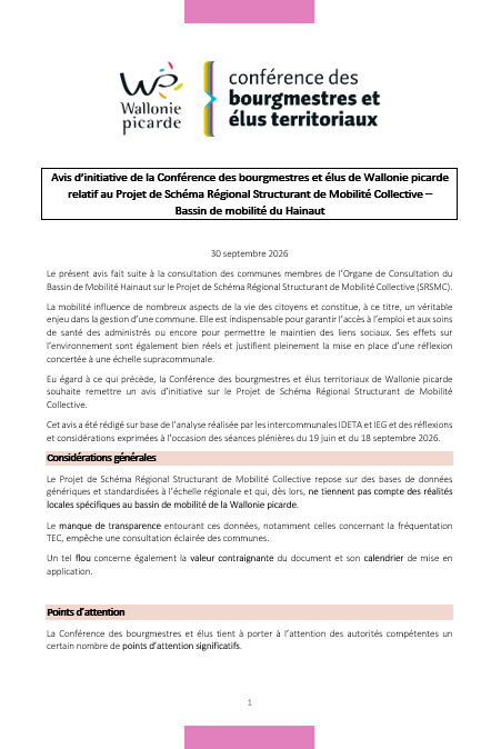 Projet de Schéma Régional Structurant de Mobilité Collective